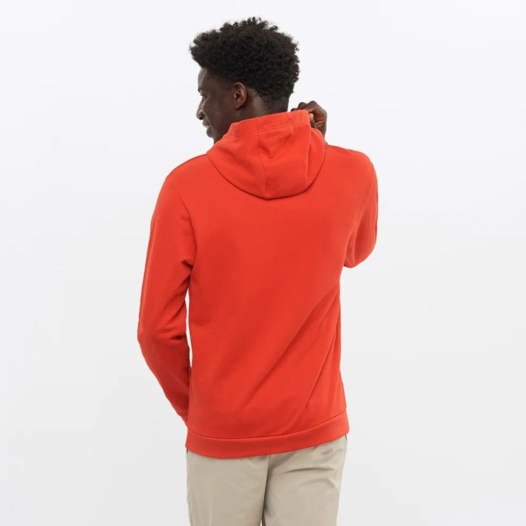 Salomon Outlife Logo Summer Men's Hoodie Red | CA 9Q45